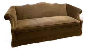 Camelback Brown Velvet Sofa