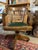 Wood Antique Oak Bankers Chair With Hunters Green Seat For Sale - Image 7 of 12