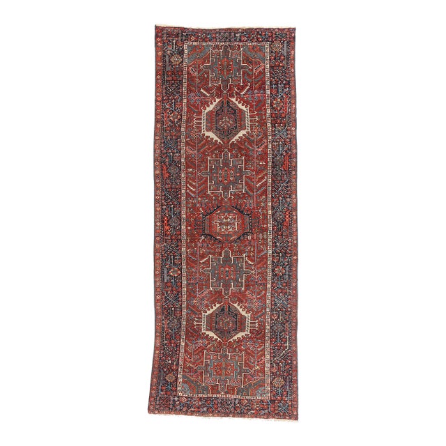 Late 19th Century Persian Heriz Rug, 04'06 X 12'01 For Sale