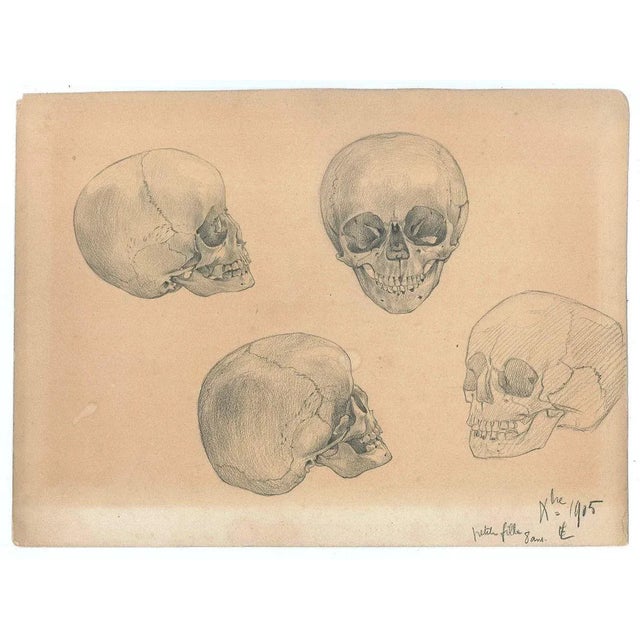 Petite fille is a wonderful original pencil drawing on ivory-colored cardboard realized in 1905 by a french artist of xx...