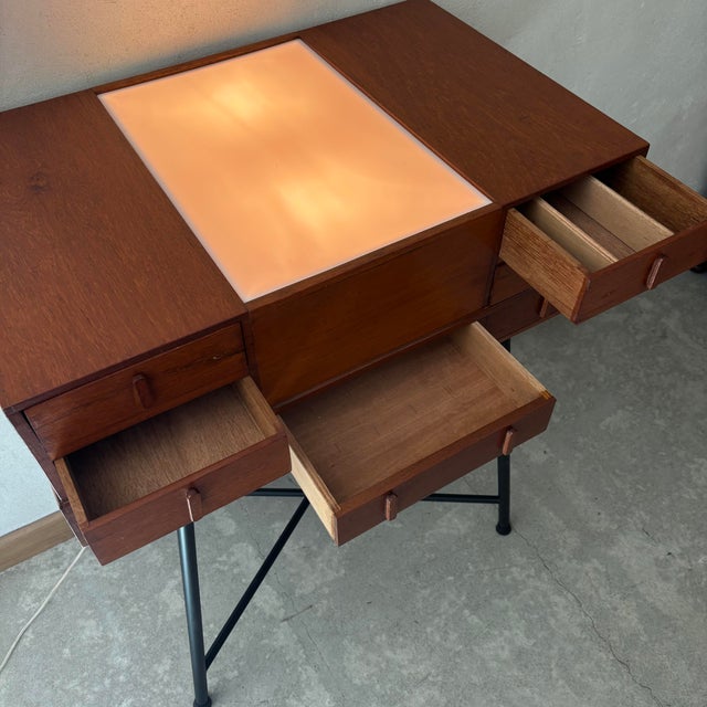 Vintage Teak Cabinet with Slide Reader For Sale - Image 4 of 7