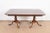 Wood Ethan Allen Georgian Solid Cherry Wood Double Pedestal Extension Dining Table, Newly Refinished For Sale - Image 7 of 12