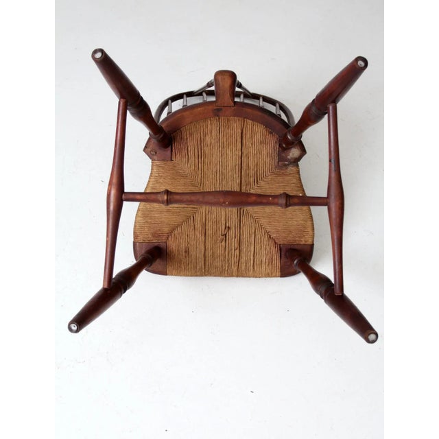 Antique Rush Seat Windsor Chair For Sale - Image 10 of 11