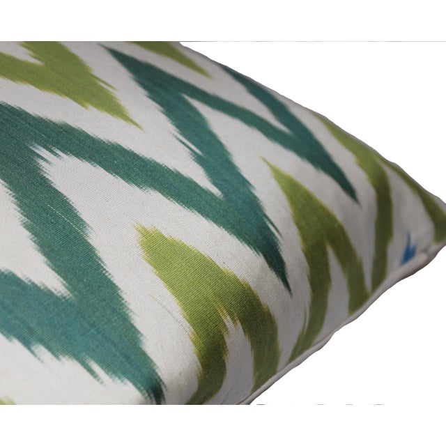 Contemporary Silk Ikat Bohemian Throw Pillow For Sale - Image 4 of 7