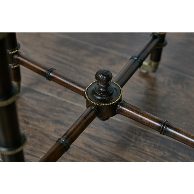 19th Century English Faux Bamboo Side Table with Zebra Hide Top and Casters For Sale - Image 9 of 12