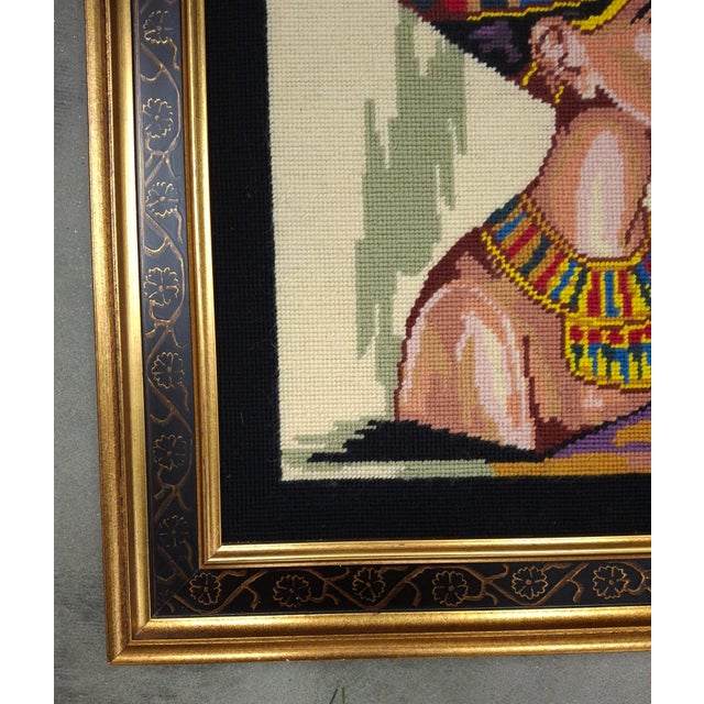 American Rosemary Pipkin Jackson (American 20th Century), Nefertiti Needlework Panel, Signed For Sale - Image 3 of 12
