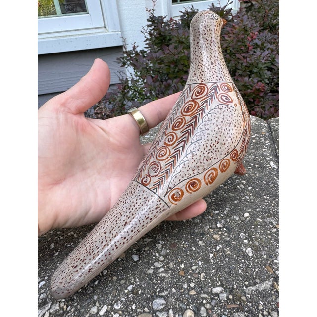 Vintage Tonala Bird Sculpture Signed by Amado Galván For Sale - Image 11 of 11