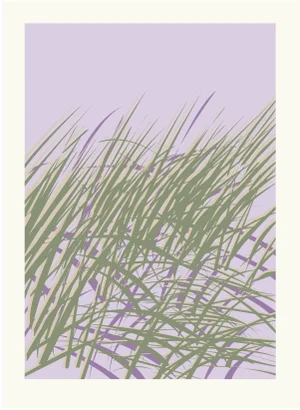 Beach Seagrass "Purple Marsh" Contemporary Minimalist Abstract Botanical Print
