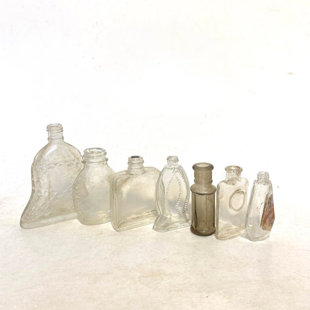 Early 20th Century Clear Glass Miniature Bottle Set of 7 For Sale In Louisville - Image 6 of 12