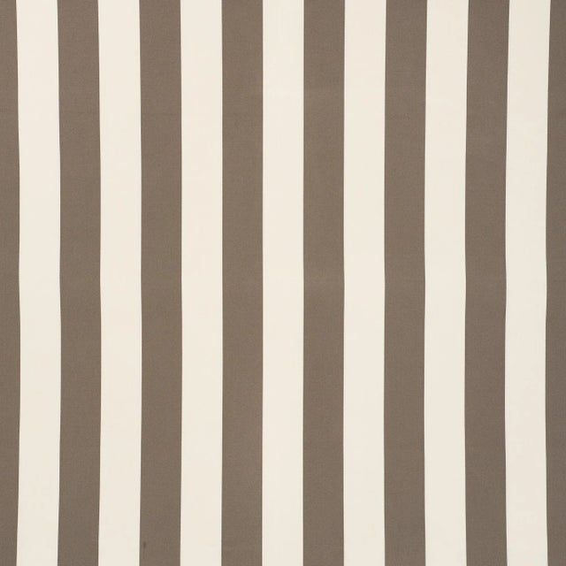 Contemporary Sample - Schumacher Cabana Stripe Indoor & Outdoor Fabric in Taupe For Sale - Image 3 of 3