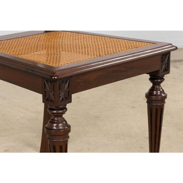 Set of Eight French Napoleon III Empire Style Mahogany Caned Dining Chairs, 19th Century For Sale - Image 12 of 18