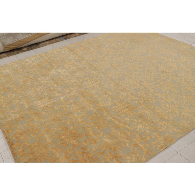 Traditional Rug & Kilim’s European Style Rug in Gold and Green Arabesque Pattern For Sale - Image 3 of 10