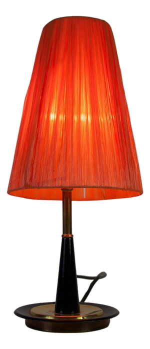 Mid-Century Brass Table Lamp with Plastic Shade, Germany, 1960s