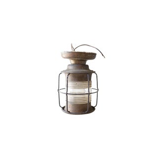 Industrial Cage Caged Black Glass Ceiling Hanging For Sale