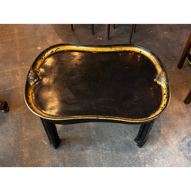 Metal 19th Century Tole Tray on Stand For Sale - Image 7 of 11