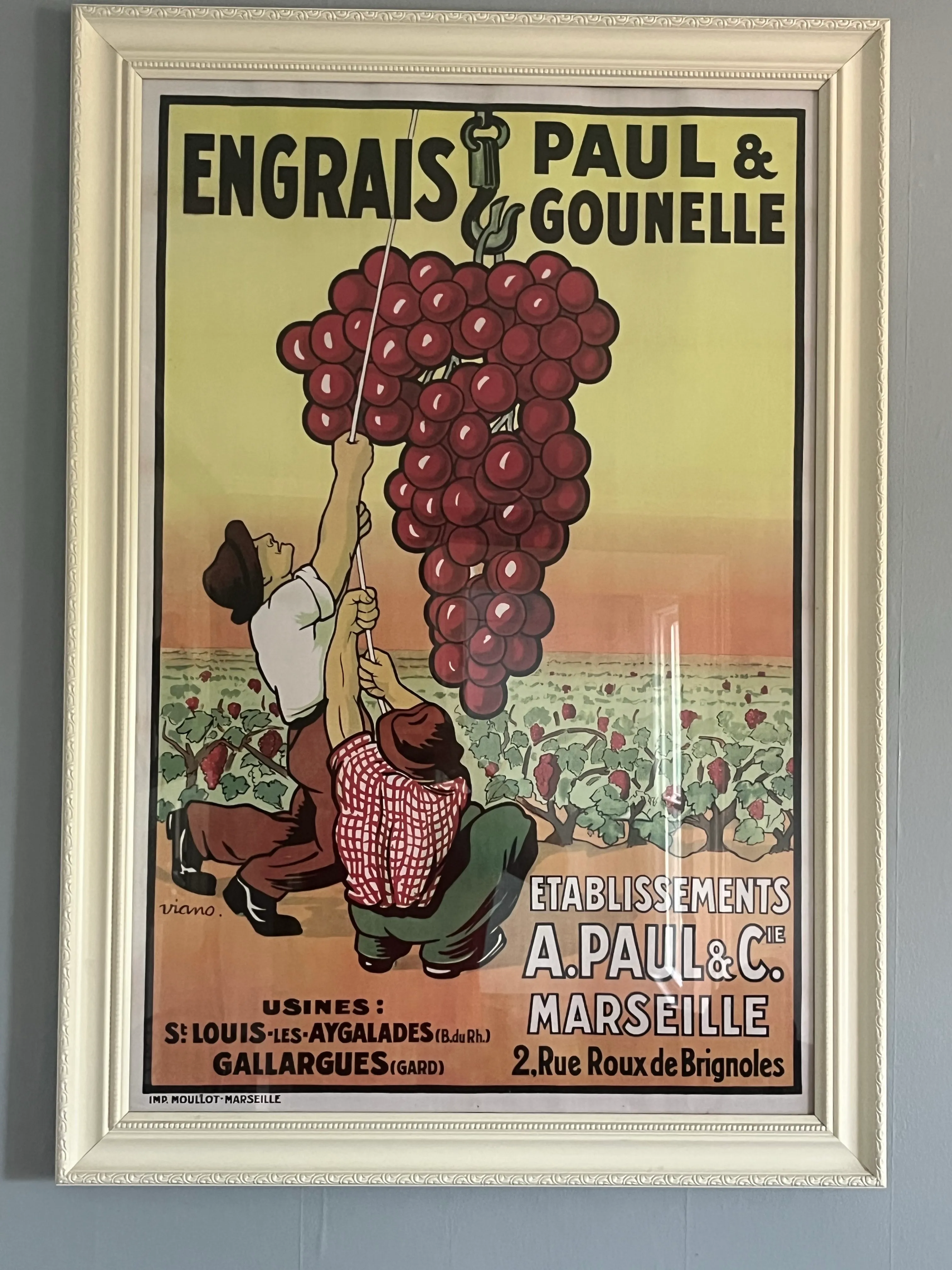 1980s Vintage “Engrais Paul & Gounelle” French Poster by Viano