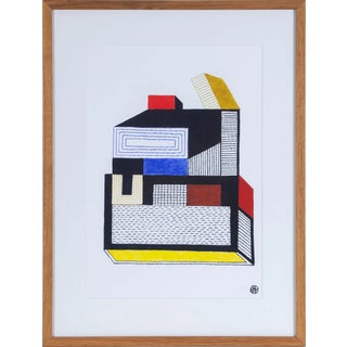 Nathalie Du Pasquier Lithograph Art Print Signed Numbered Memphis Milano Framed Sottsass For Sale