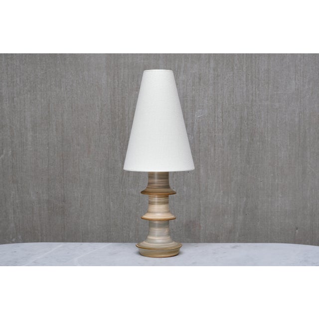 1960s Glazed Ceramic Table Lamp by Fagerhults Belysning for Höganäs Keramik, Sweden, 1960s For Sale - Image 5 of 12