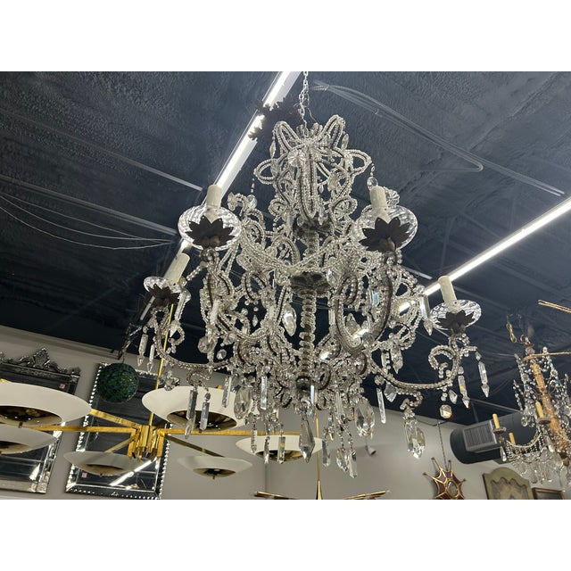 19th Century Italian Crystal Chandelier For Sale - Image 12 of 12