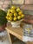 A majestic 13.75" tall ceramic Italian Lemon Topiary sitting in a stunning pedestal bowl. Circa Mid 20th Century. No...