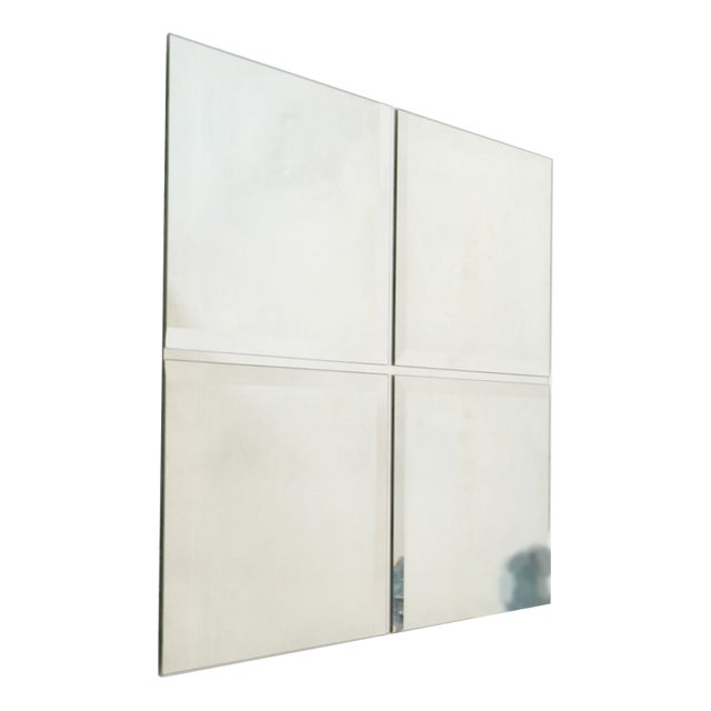 Square Glass Art Mirror by Michel Martens, Belgium, 1970s For Sale
