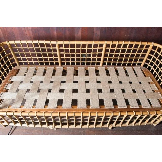 1970s Henry Olko Mid Century Modern Square Series Rattan Sofa For Sale - Image 12 of 13