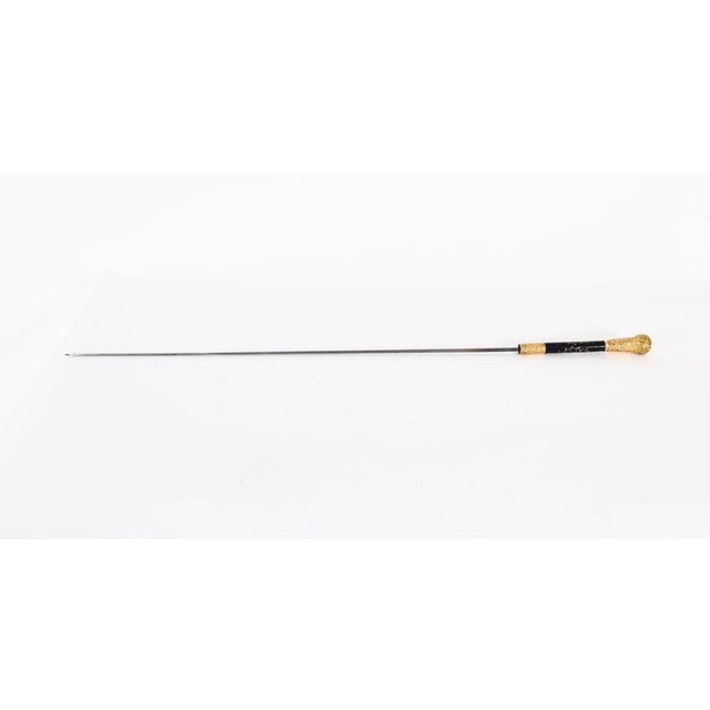 Antique French Gold Plated Sevres Porcelain Walking Sword Stick, 19th Century For Sale - Image 9 of 18