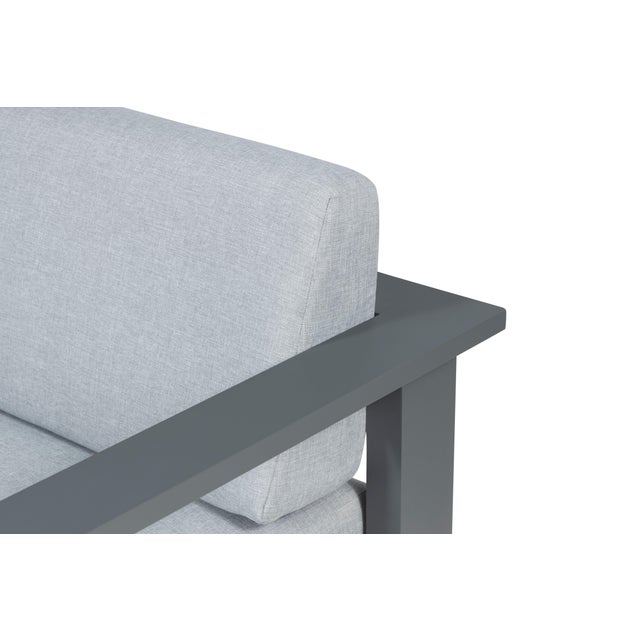 Sardinia Aluminum Frame Outdoor Sofa Set - Gray Cushions For Sale - Image 17 of 18