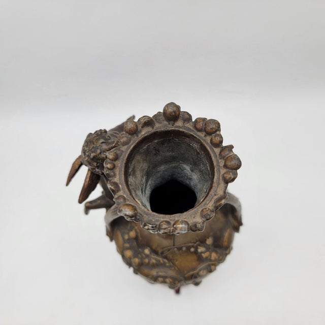 19th Century French Metal Cupid Vase For Sale - Image 4 of 5