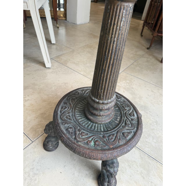 Greige Late 19th Century Cast Iron French Cafe Table For Sale - Image 8 of 13