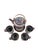 Ceramic Hand-Painted Vietnamese Ceramic Tea & Espresso Set for 4 With Dual-Glaze Finish - 9 pcs For Sale - Image 7 of 10