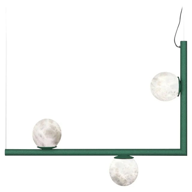 Ofione 1 Freedom Green Metal Pendant Lamp by Alabastro Italiano For Sale - Image 6 of 6