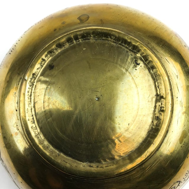 Carved Solid Brass Trinket Bowl For Sale - Image 11 of 12