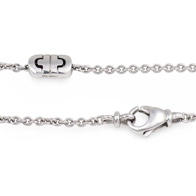 1990s Bvlgari 18k White Gold Parentesi Chain Necklace For Sale In Los Angeles - Image 6 of 7
