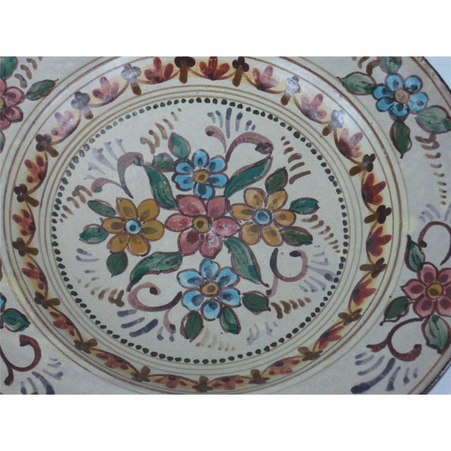 Mid 20th Century Mid 20th Century Platter 12" Earthenware Hand Painted from Portugal Signed - Rustica Lisboa For Sale - Image 5 of 12