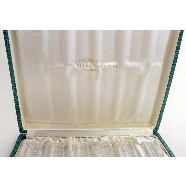 Knife Holders Cut Into Small Facets in Lorraine Crystal, 1950s, Set of 12 For Sale - Image 11 of 15