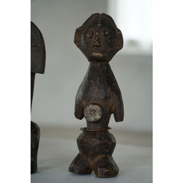 Gold Decorative Handcrafted African Wooden Sculptures, 1940s, Set of 4 For Sale - Image 8 of 16