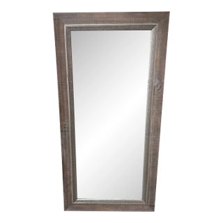 Rustic Wooden Floor Mirror For Sale