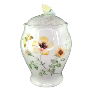 2000s Medium Lenox Butterfly Meadows Canister Cookie Jar