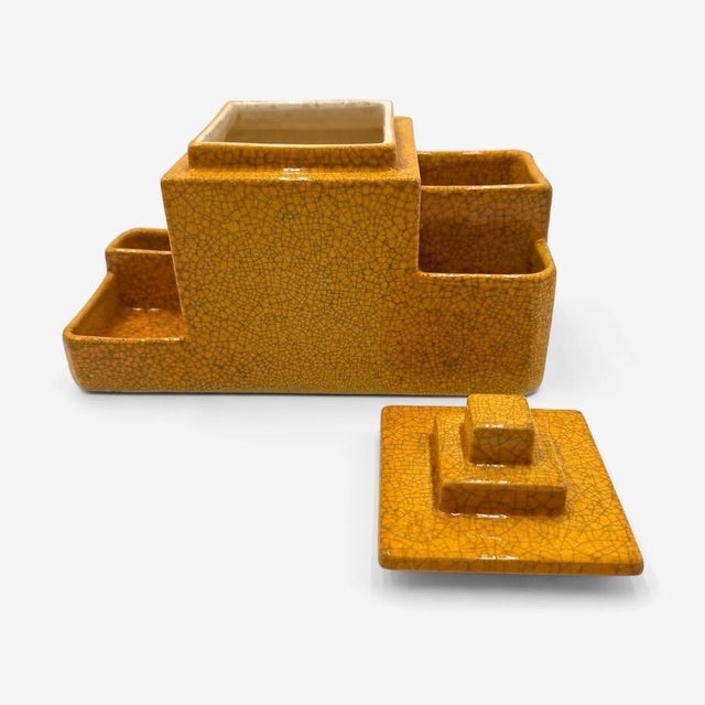 1920s Art Deco Earthenware Smoking Set from Boch, Belgium, 1930s For Sale - Image 5 of 10