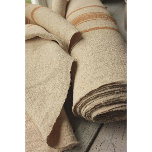 Grain Sack Grainsack Fabric Vintage Linen 12.1 Yds Washed Rare Bolt