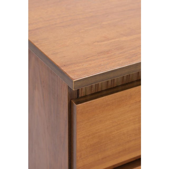 Wood Vintage 1960s Walnut Sideboard | Mid-Century Sideboard with Drawers & Compartments and Checkerboard Pattern Wooden Storage For Sale - Image 7 of 12