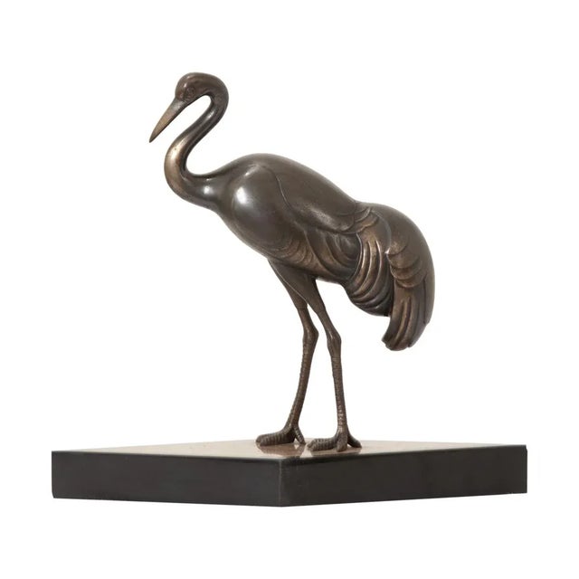 Bronze French Mid-Century Bronze Statue of a Stork For Sale - Image 8 of 8