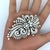 Metal Mid-Century Diamond 18k White Gold Floral Spray Double-Clip Brooch For Sale - Image 7 of 7