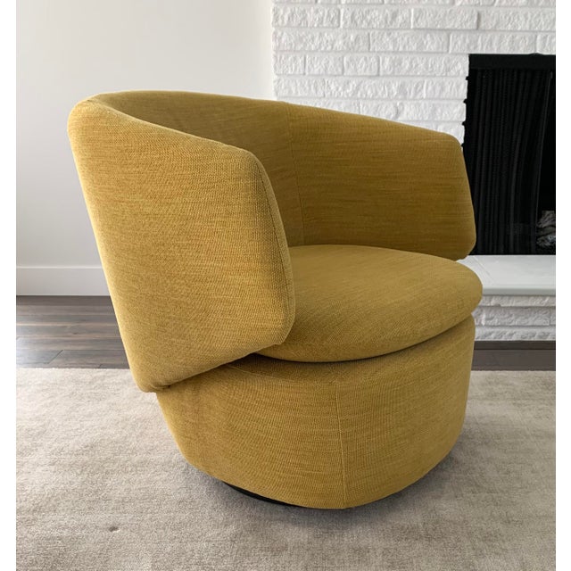 West Elm Crescent Swivel Chair in Horseradish Chairish