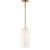 Thomas O'Brien for Visual Comfort Signature Katie Cylinder Pendant in Hand-Rubbed Antique Brass with White Glass For Sale
