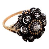 Gold and Silver Ring with Diamond For Sale