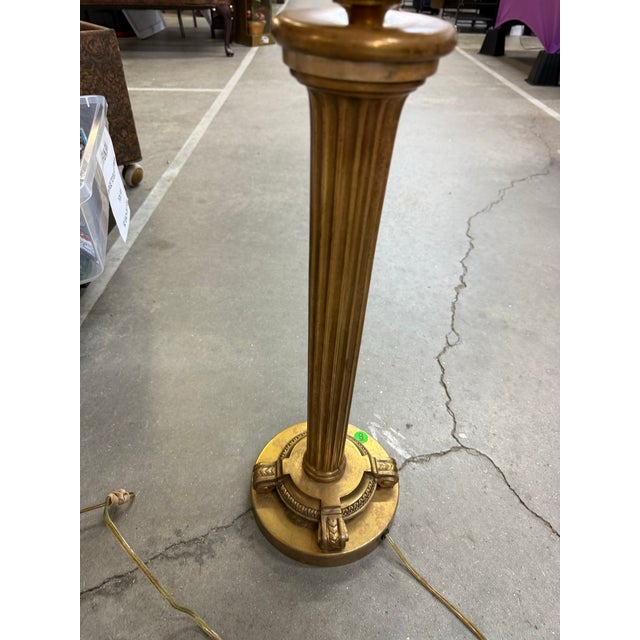 1960s Frederick Cooper Tall Gold Decorative Table Top Lamp W. Shade For Sale - Image 4 of 5