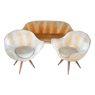 Vintage Egg Chairs and Sofa by Paged, 1970s, Set of 3 For Sale