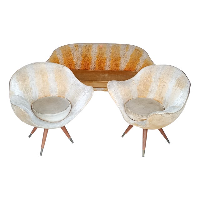 Vintage Egg Chairs and Sofa by Paged, 1970s, Set of 3 For Sale